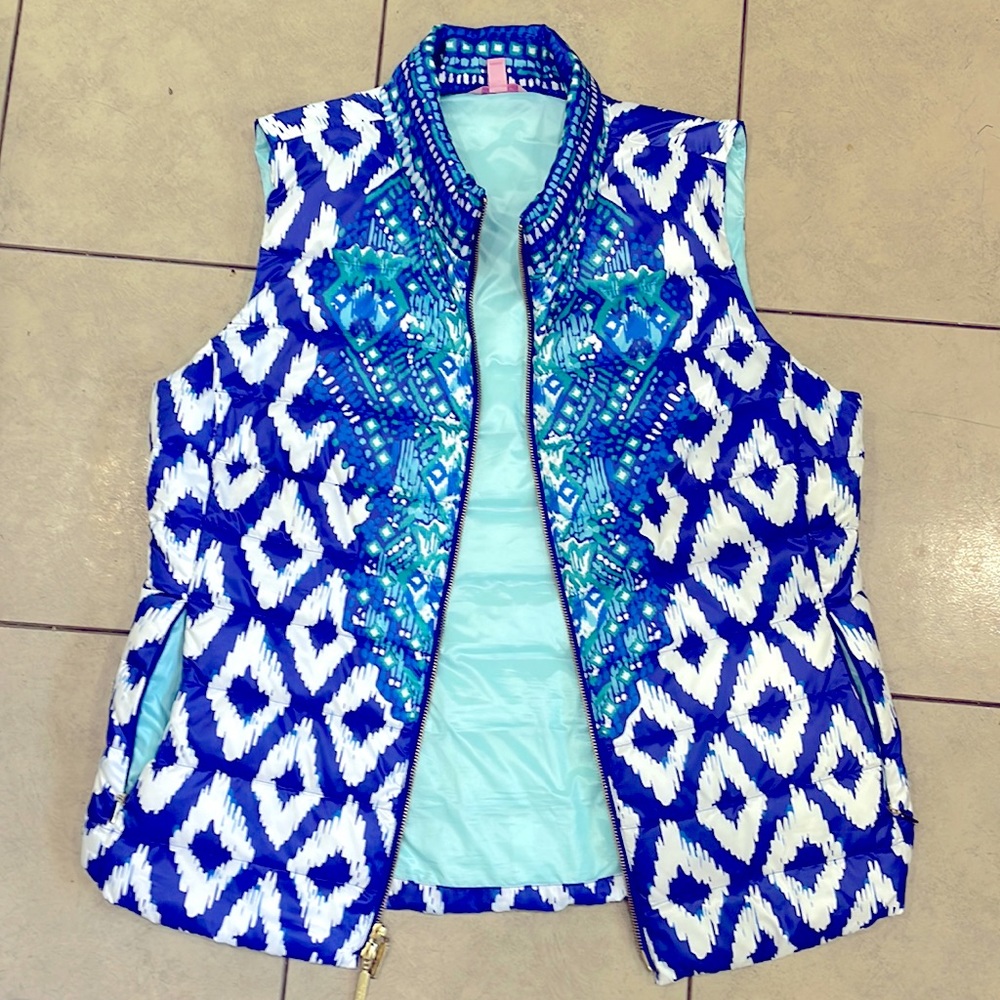 Lilly Pulitzer printed puffy vest